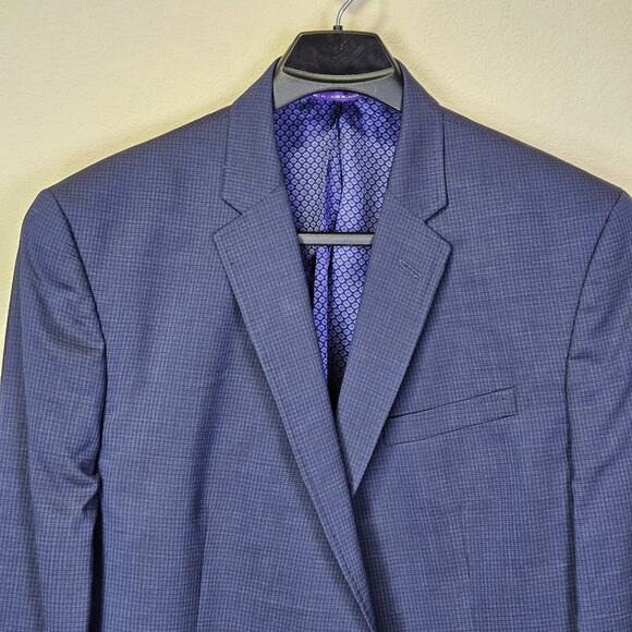 Ted Baker Endurance Blazer Mens 38L Jones CT Suit Jacket Sport Coat Micro Check - Picture 2 of 16